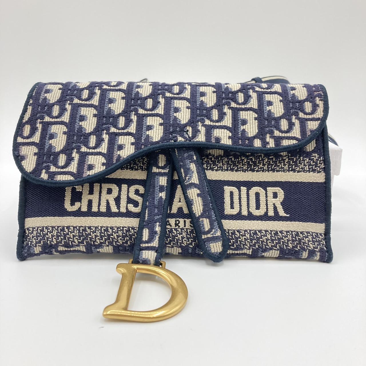 Christian Dior エンブロイダリー サドル スリムポーチ